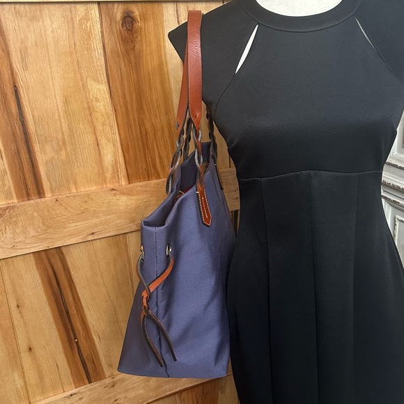 Dooney & Bourke Navy and Brown Tote - Picture 6 of 12